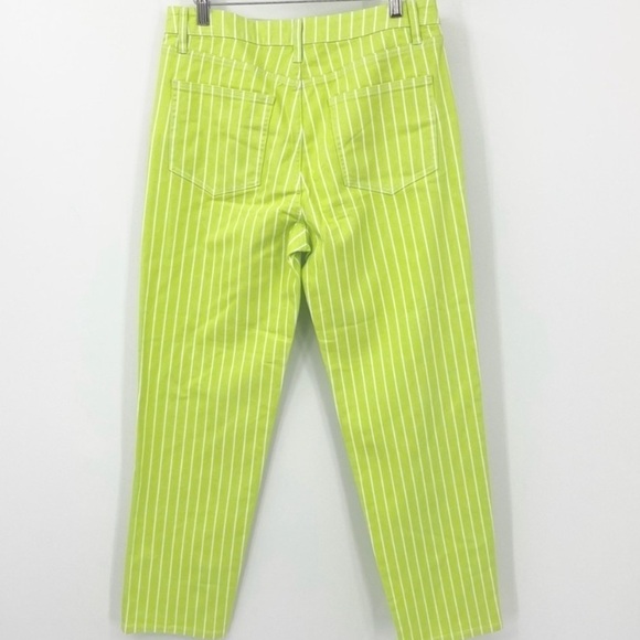 Victor Glemaud Lime Green Striped Ankle Jeans - Picture 7 of 7